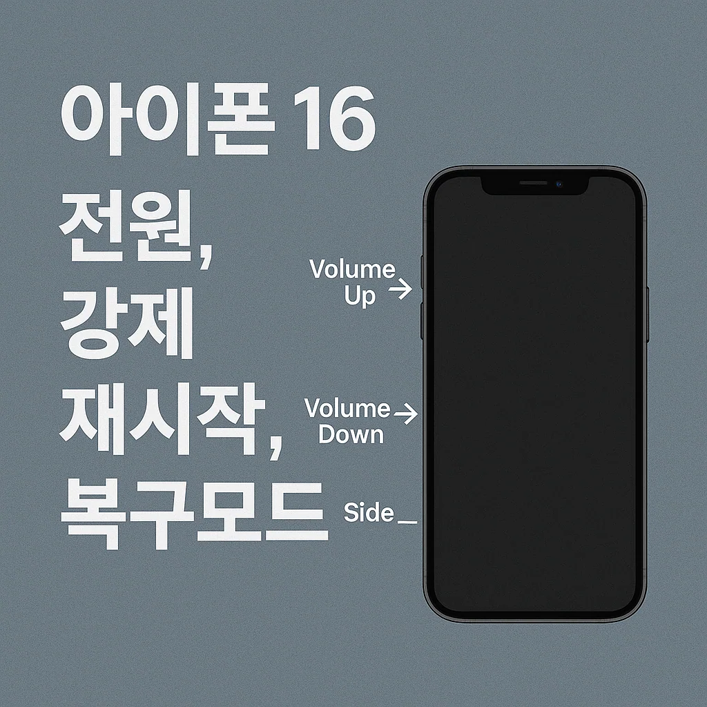 [아이폰 tip] 아이폰 16 전원, 강제 재시작, 복구모드,