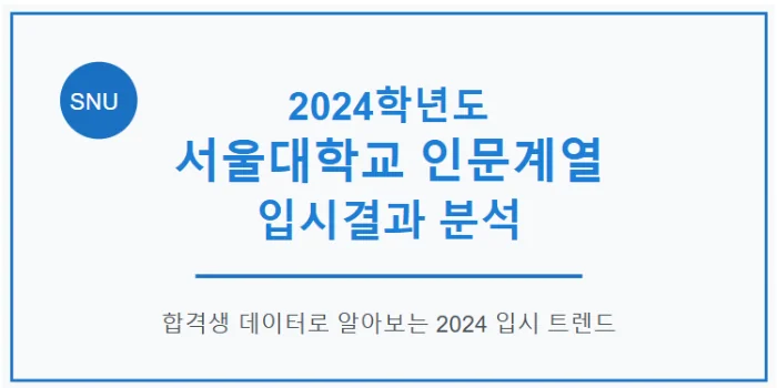 2024학년도 서울대학교 인문계열 입시 결과 분석
