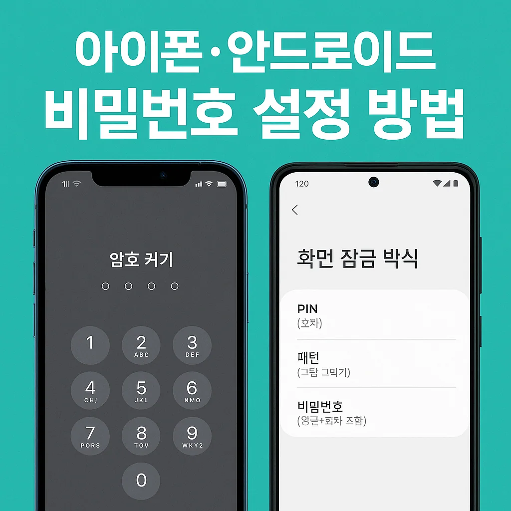 핸드폰 비밀번호 설정 방법 - 아이폰 , 안드로이드
